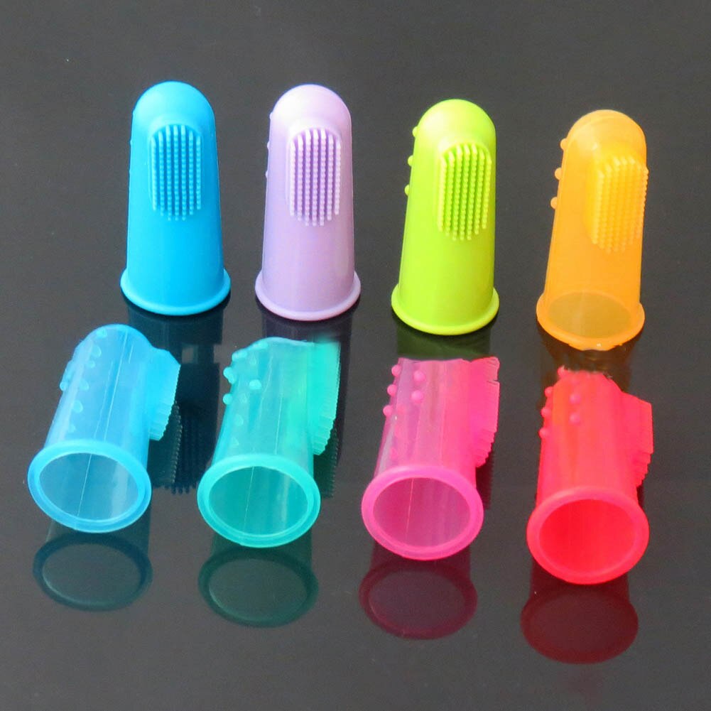 pet Finger Toothbrush Dog Dental Care Cleaning Products Teeth Care Brush Silicone Finger Toothbrush Anti-Bite Toys Pet Supplies
