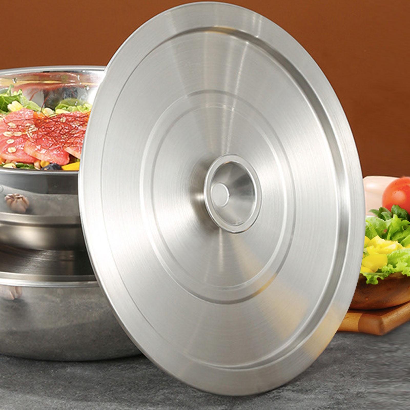 Universal Wok Lid Cover Stainless Steel Stockpot Lid Frying Pot Cover Soup Pot Lid for Cooking Kitchen Supplies Accessories