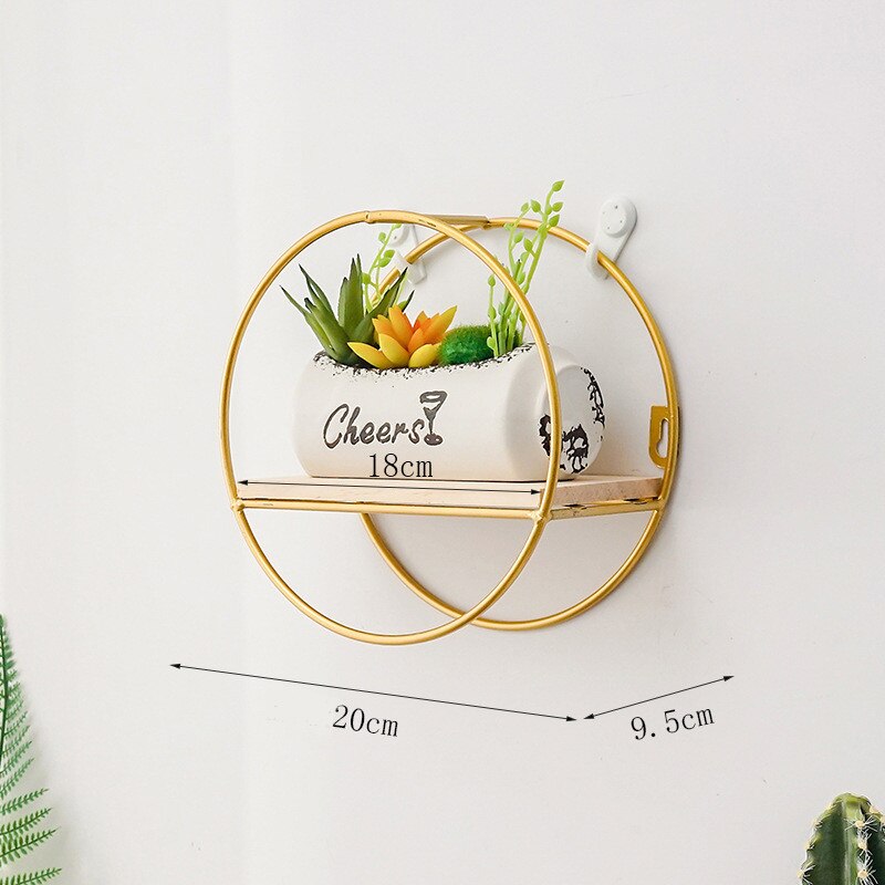 Best Wooden Gold Storage Racks Hanging Decor Storage Box Flower Pot House Storage Rack Wall Book Figurines Display Craft Shelves: H
