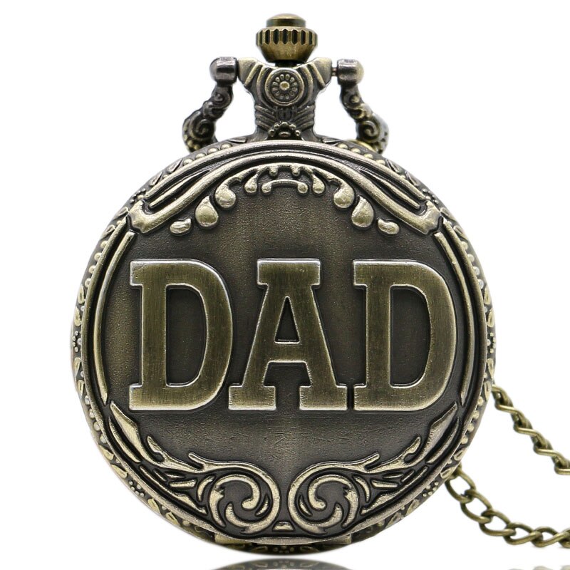 Vaders Dag Quartz Zakhorloge Hollow Gesneden Dad Zakhorloge Retro Creatieve Hanger Klok Ketting Ketting Super Dad: Only Pocket Watch 2