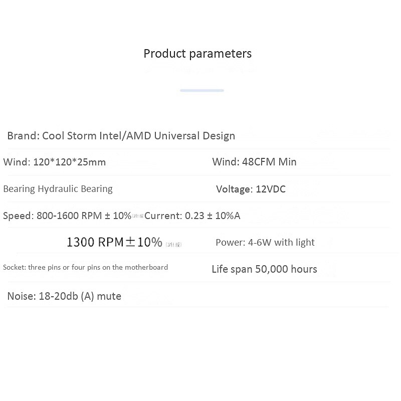 FREDDO TEMPESTA 4 Tubi di Calore Del Radiatore Torre Tubo di Rame Ventola DELLA CPU 12 centimetri Luce Superiore Ventola per AMD Multi-piattaforma (Yuhuan)