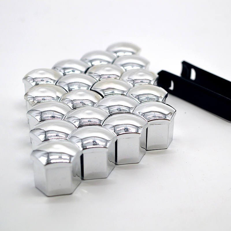 19mm tapa de rosca para vehículos rueda de neumático decoración de NutsTyre rueda tuerca tornillo perno de tornillo para coche estilo de coche Protector a prueba de polvo pernos de rueda 4: Plata