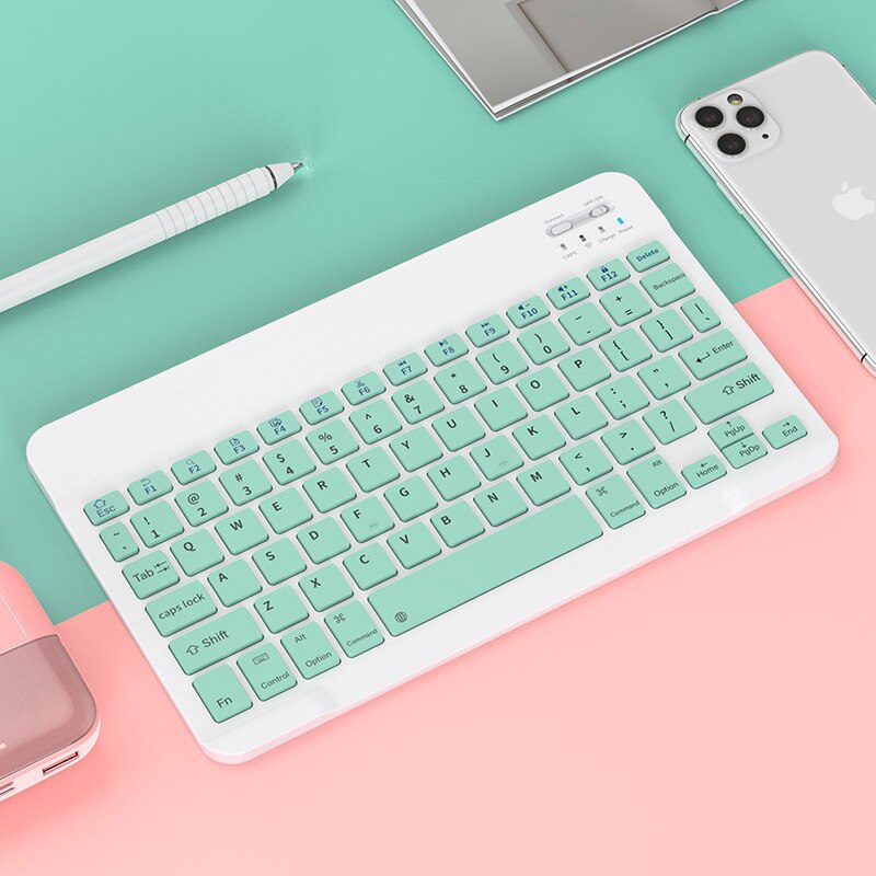 for iPad Air 4 Pro 11 Keyboard and Touchpad Bluetooth Keyboard Phone Tablet 2.4G Wireless Mouse 10 inch Keyboards for Huawei: green keyboard