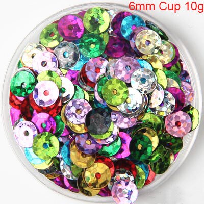 20g 7*8mm Sea turtle Tortoise Shape Loose Sequins PVC Paillettes For Craft Scrapbook Decoration Shaker Card DIY Accessories: 6mmCup laser mix 10g