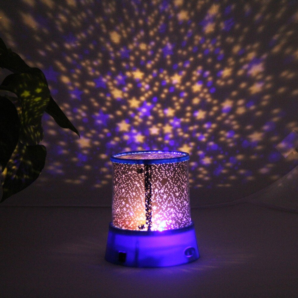 1 Pc ABS Rotation Star Sky Luminous Light Lamp Night Projector with USB Cable Romantic Decoration Kids Toy Random Color