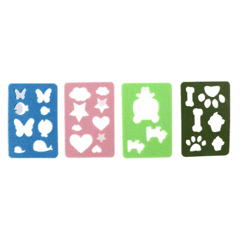 Colorful Felt Needle Felting Molds DIY Felt Template Stencil Applique Handcraft: 4-piece set