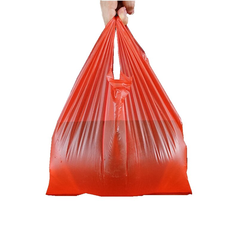 20pcs Red shopping place material with plastic bag vest convenient handbag food supermarket Ma Jia big and small Hongfu