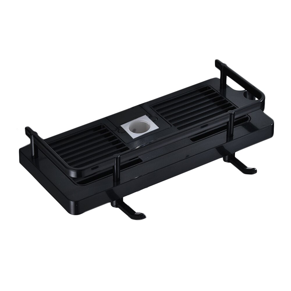 Regał strąk prysznic organizator łazienka półki na słupy szampon stojak na tace jednopoziomowy bez wiercenia uchwyt robić prysznica: balck  okrągły