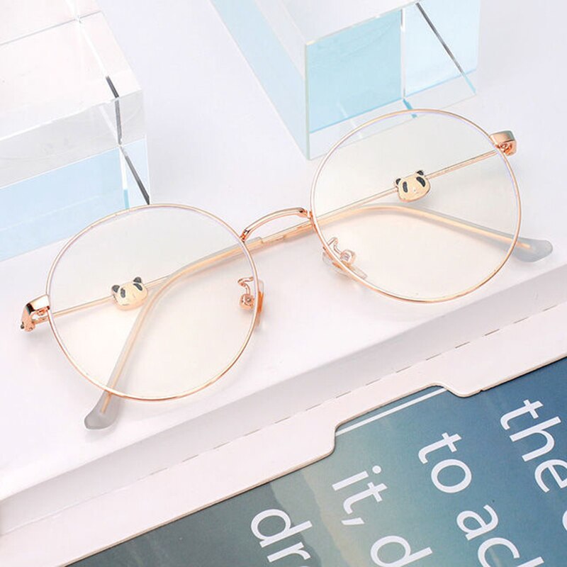 Gafas con forma de oso Panda 3D para mujer, gafas antiradiación con luz azul, redondas, a la , B5