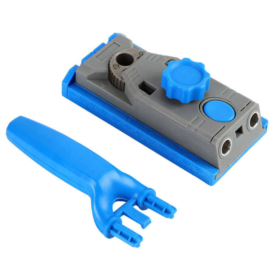 Hole Drill Guide Wood Doweling Joint Woodworking Carpentry Locator Tool Hole Drilling Guide with Handle for Drilling Doweling