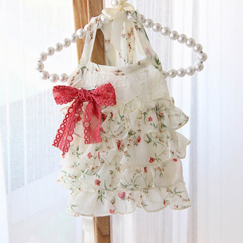 Princess Dog Dress Tulle Bow Tie Pet Cat Dress Chihuahua Summer Pet Dog Dresses for Small Dogs Costume Shih Tzu Disfraz Perro: White / 2XL