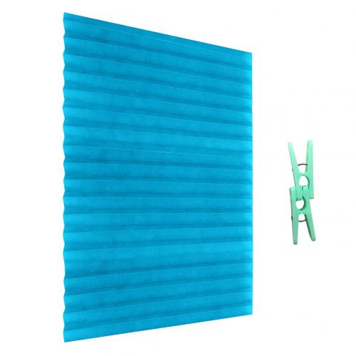 Solid Color Household Kitchen Pleated Shades Blinds Balcony Cafe Window Bathroom Home Curtain: Blue