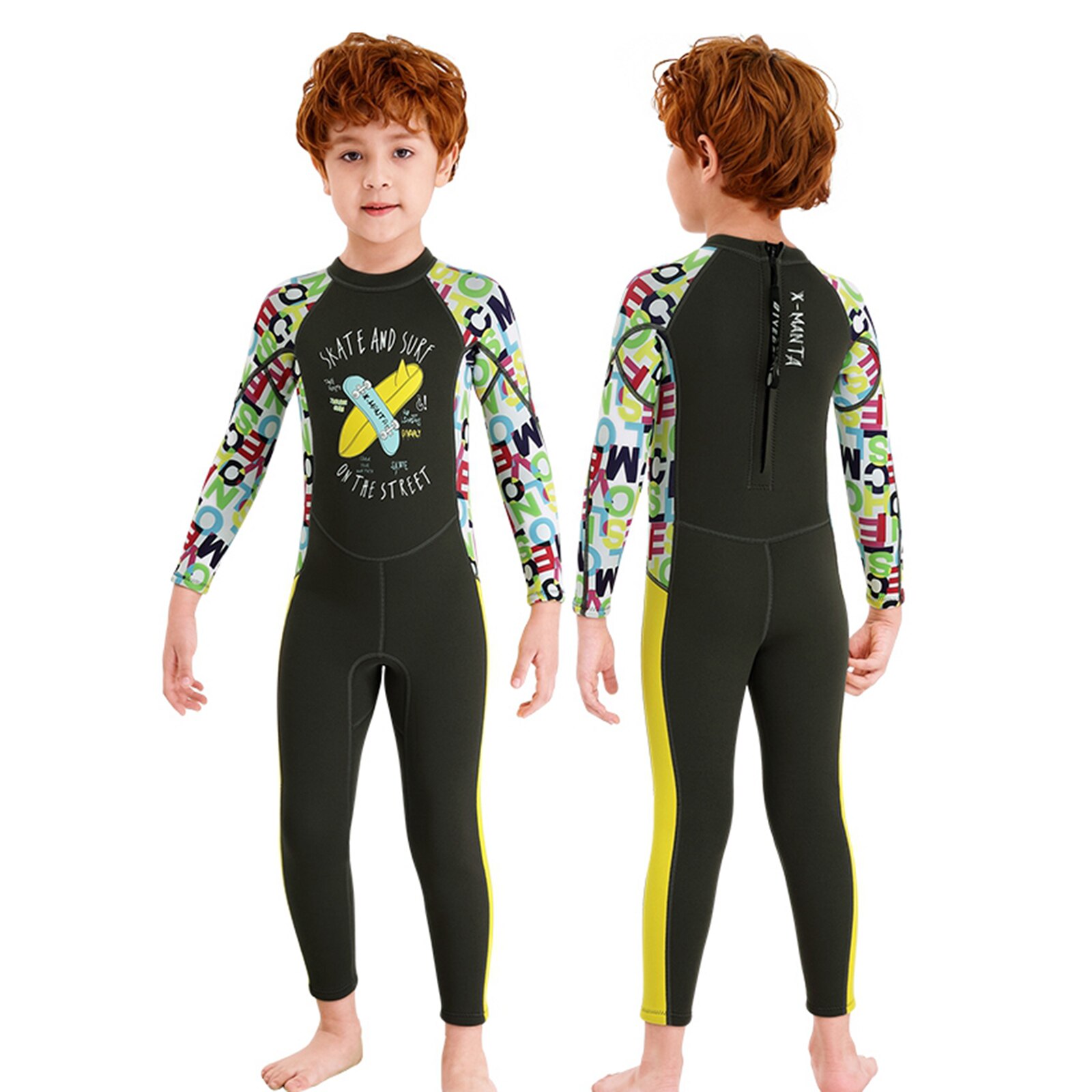 Pianka dla dzieci ciepły surfing plaża strój kąpielowy 2.5mm pianka robić surfingu kombinezon robić nurkowania całego ciała tylny suwak wysypka straży jednoczęściowy kombinezon