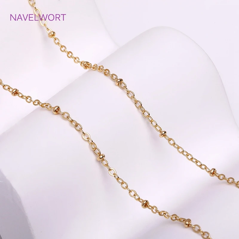 Multi tipos de cadenas finas chapadas en oro Real, cadena a granel para fabricación de joyería, manualidades DIY, para hacer joyería al por mayor