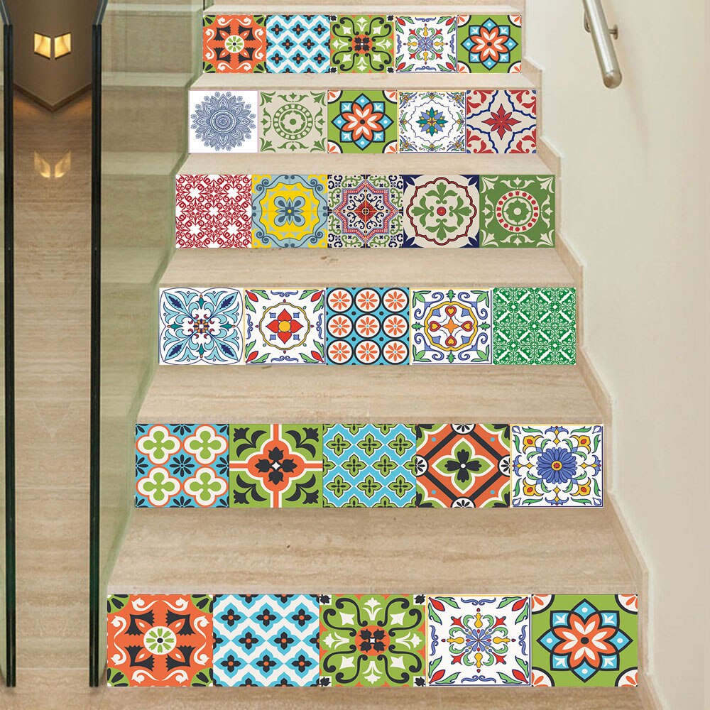 Pegatinas de pared de azulejos de cerámica de colores, papel tapiz de decoración del hogar, armario, baño, cocina, póster artístico de vinilo, pelar y pegar