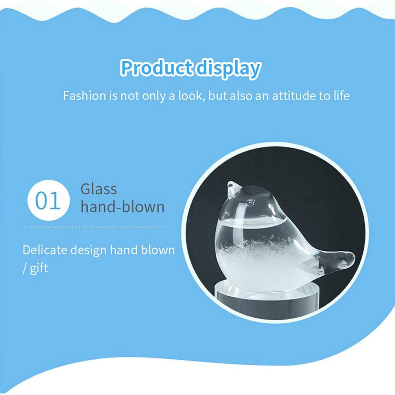 Glas Prognostiker Flüssigkeit Barometer Anzeichen Schreibtisch nasser Glas 30ml Vogel bilden Sturm Flasche nasser Prognose # T2