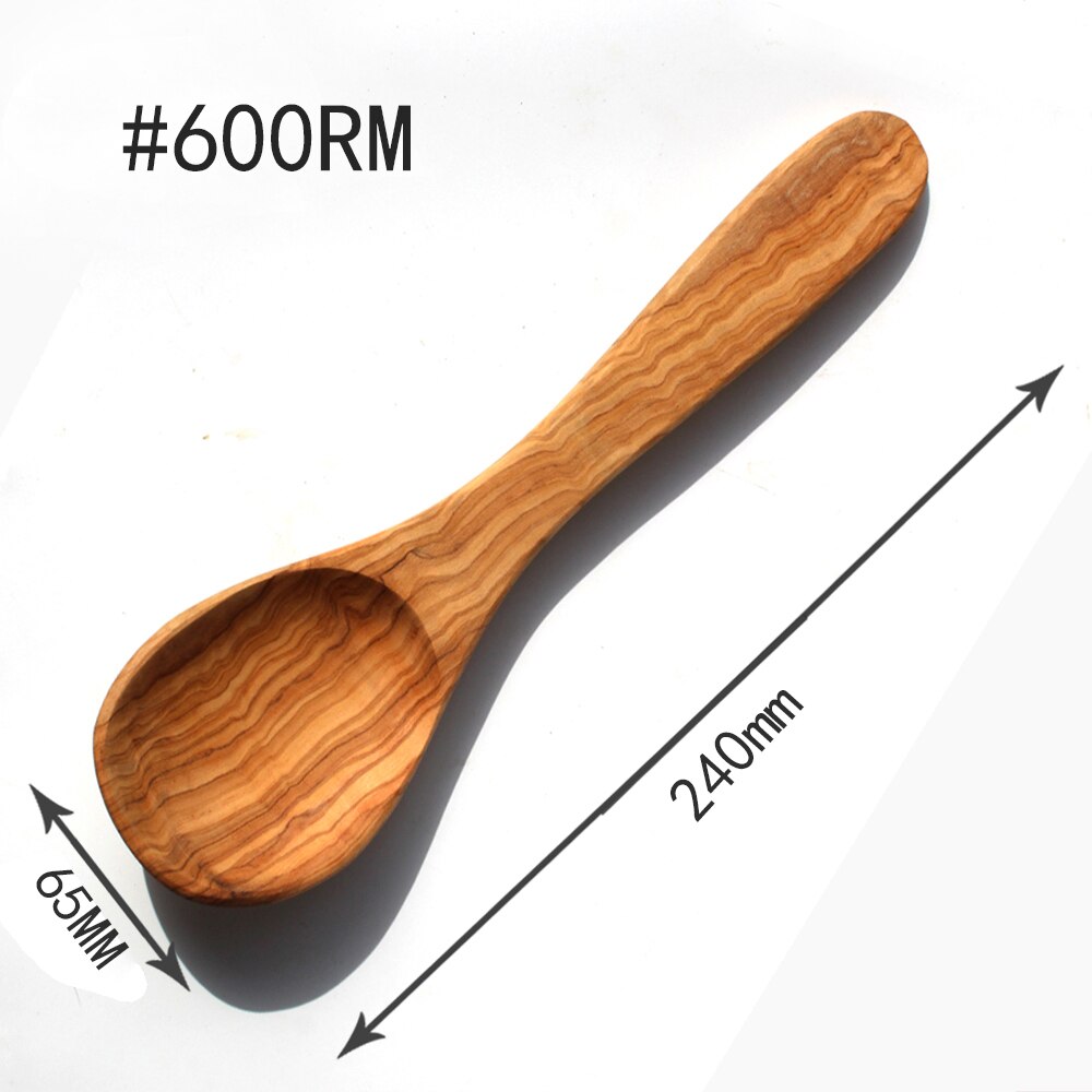 Olijf Houten Gebruiksvoorwerp kitchenwares houten hand gemaakt Spatel en Lepel # 600R: Default Title