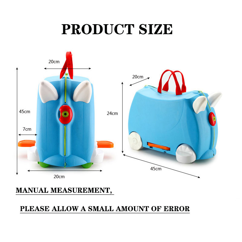 Traveling Luggage Bags with Wheels Children Suitcase Baby Swivel Wheel Portable Boarding Case Cycling Case for Riding Spinner