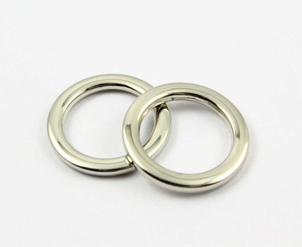 100 Stuks 14.5mm Nikkel Kleur Gelaste Metalen O Ring Purse Bag O Ring