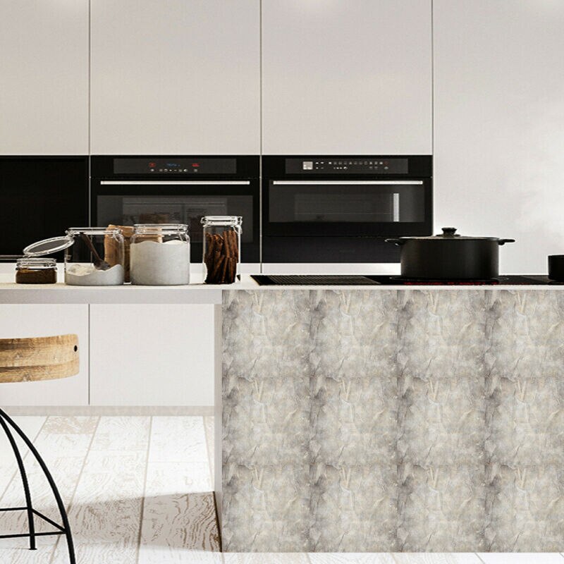 6 stk vandtæt 3d marmorvægklistermærker selvklæbende dekoration til badeværelses køkkenmærkat 20*20cm