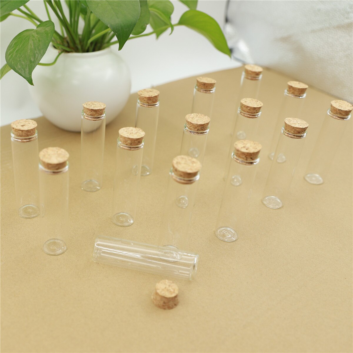 50pcs/lot Mini Glass Bottle 22*80mm 20ml Test Tube Cork Stopper Spice Bottles Container Small DIY Jars Vials Tiny Bottles glass