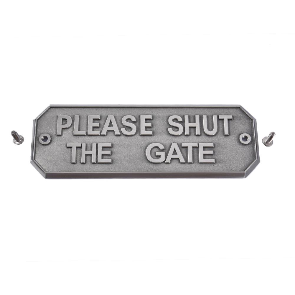 3 Colors Stainless Steel Warning Sign Hanging Card Hardware Gate Brass Door Sign Antique Brass Gardening Home Warning Sign: Ancient nickel