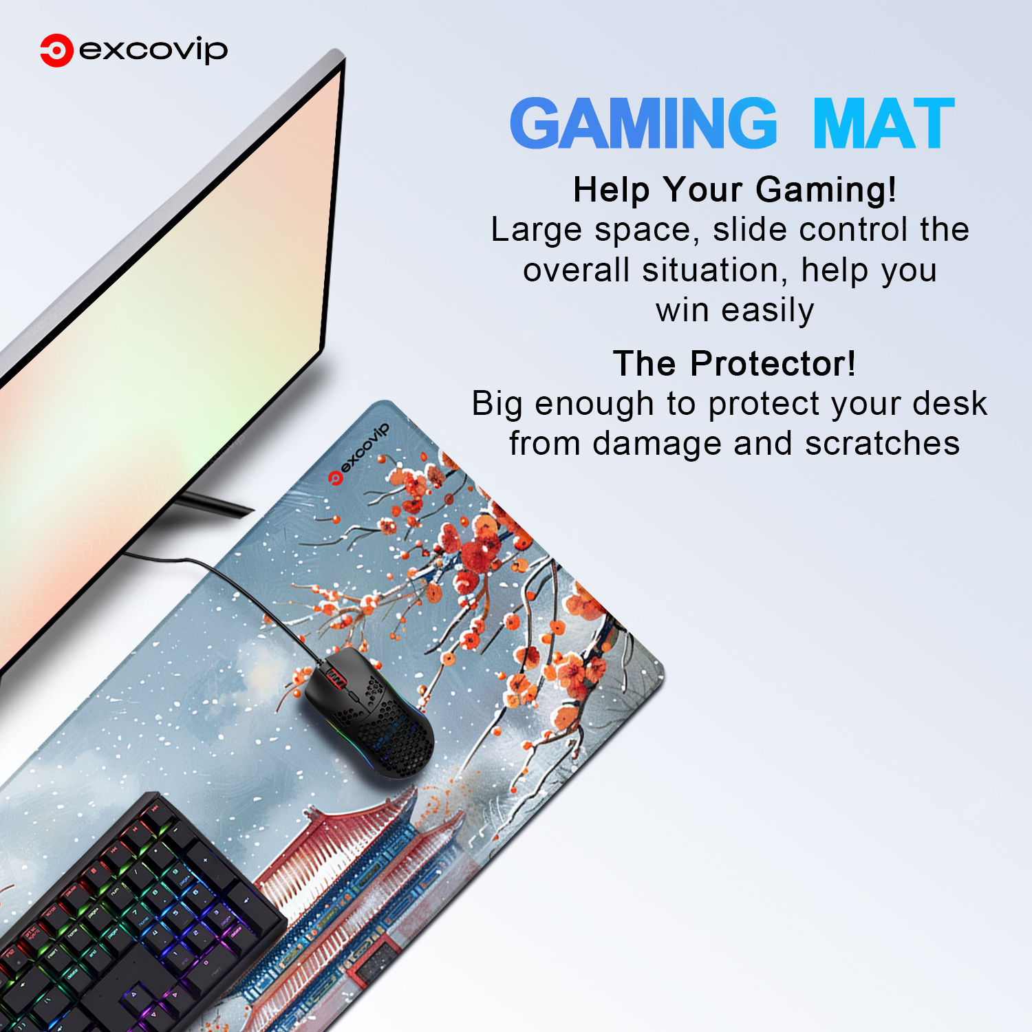 EXCO Spielen Maus Pad groß mit genäht Kante nicht-Unterhose Gummi Base erweitert Computer Pult Matte Klaviatur Mousepad Pro Sekretariat Heimat