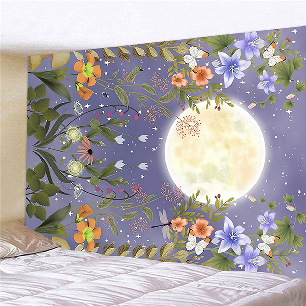 Fashionable Tapestry Colorful Floral Pattern Background Cloth Wall Hanging Carpet Can Be Used As Curtain Background Cloth: Pattern I