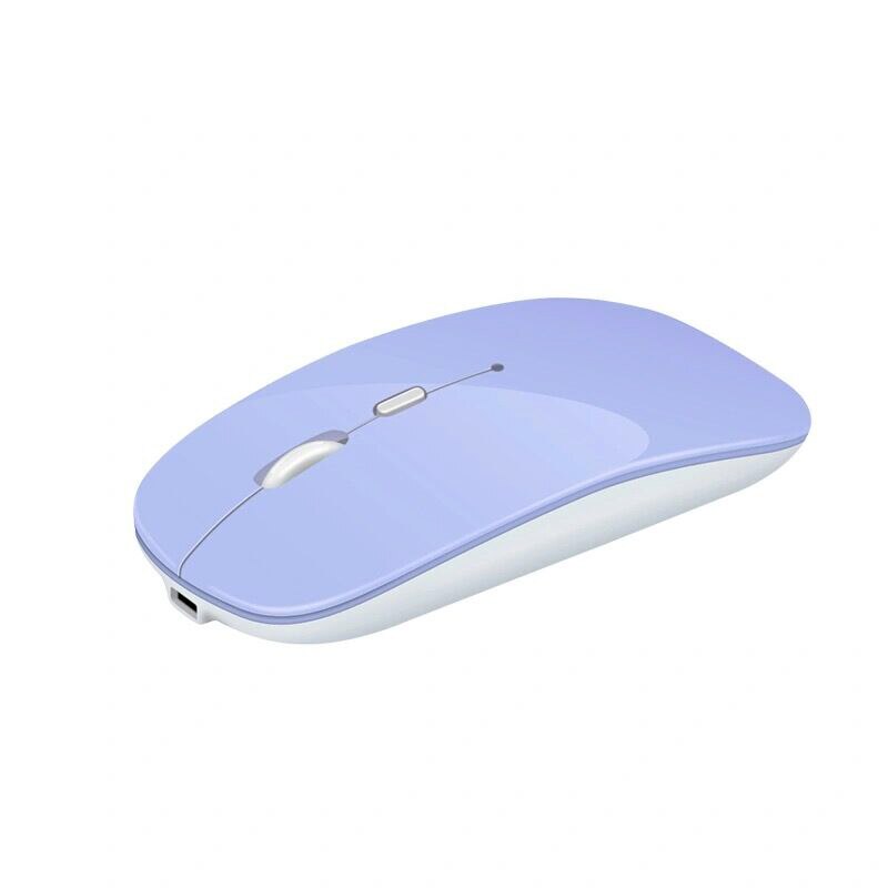 Draadloze Muis Bluetooth Oplaadbare Muis Draadloze Computer Stille Mause Ergonomische Mini Muizen Usb Optische Muizen Voor Pc Laptop: Light Purple