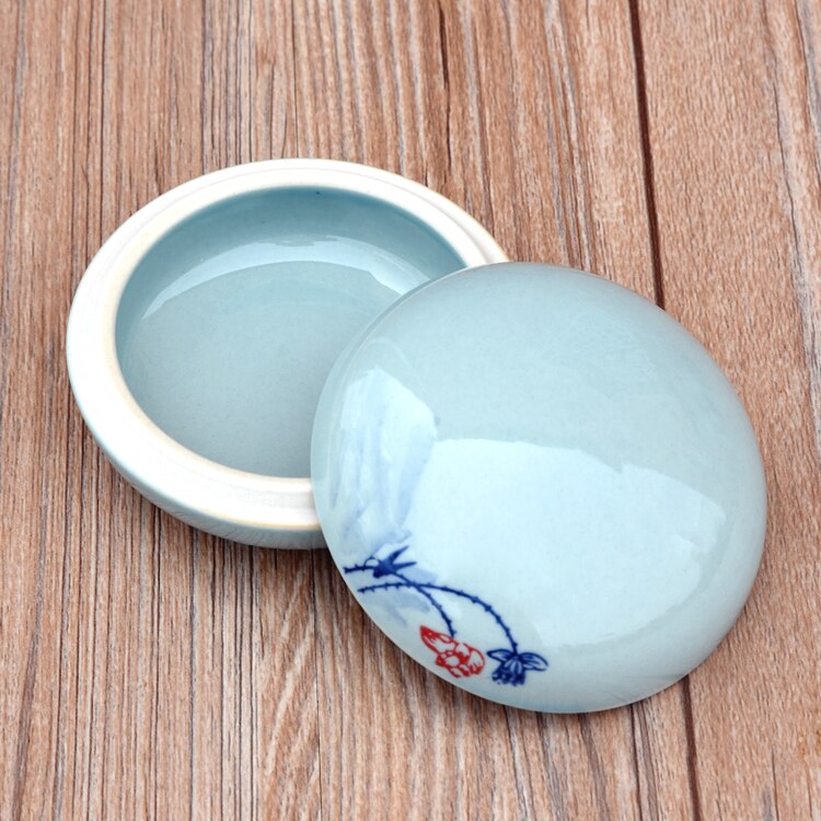 1 piece,Ceramic Red Inkpad Plate Ink Dish Paint Plate Chinese Seal Inkpad Calligraphy Chinese Painting Art School Supplies: A