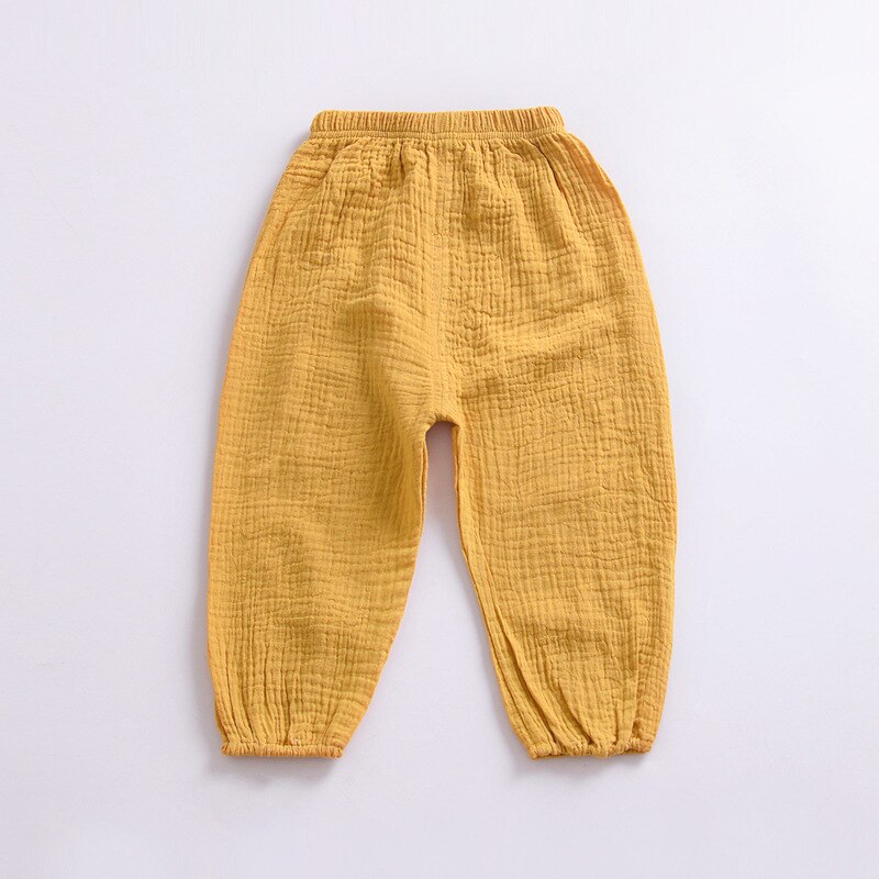 Autumn Spring 9M-3T Baby Boy Girl Harem Pants Child Trousers Slacks Bottom cotton Boys Girls Pants knitted Clothes: Yellow / 18M