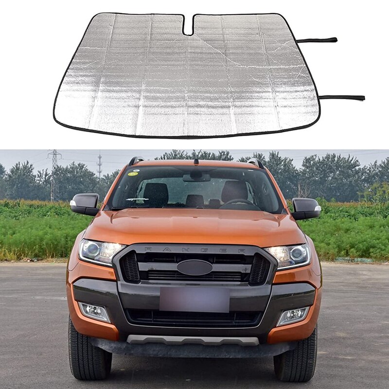 Windshield Sunshade For Ford Ranger Aluminum Foil Car Front Window Sun Shade Foldable Sun Visor Accessories