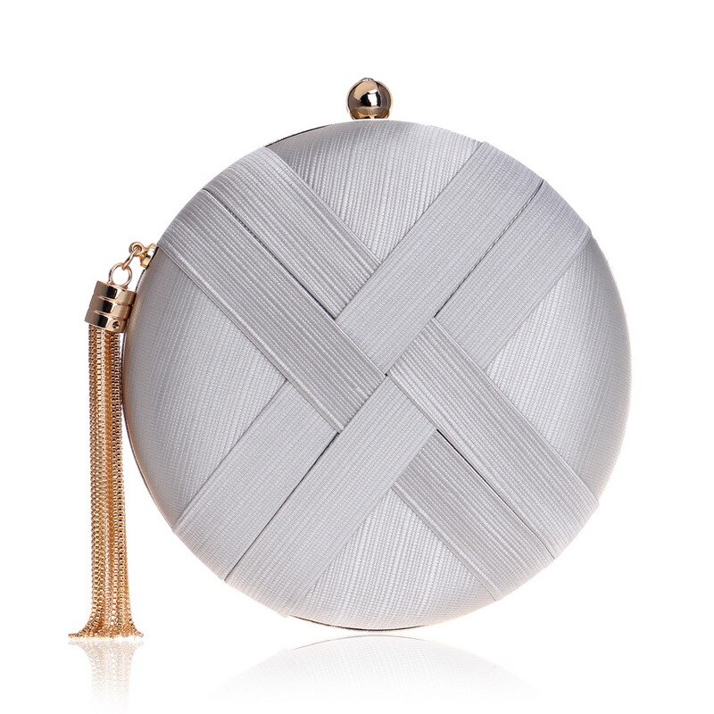 Luxe tas met kwastjes voor dames, schoudertas van leer, avondtas met ketting, messengertas en crossbodytas voor dames: Zilver