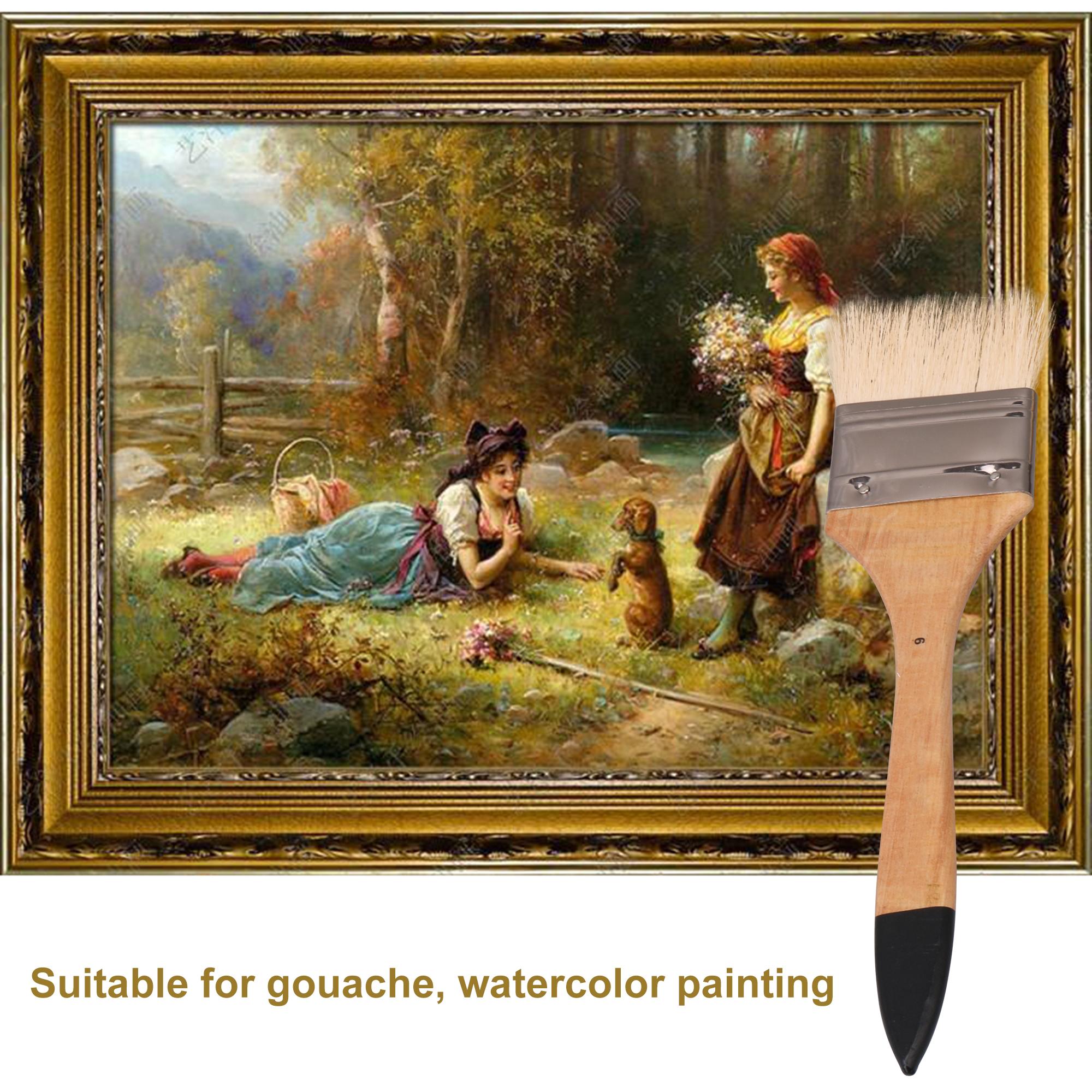 6 x Wool Material Wooden Brush Paint Brush Tools for Artist Drawing