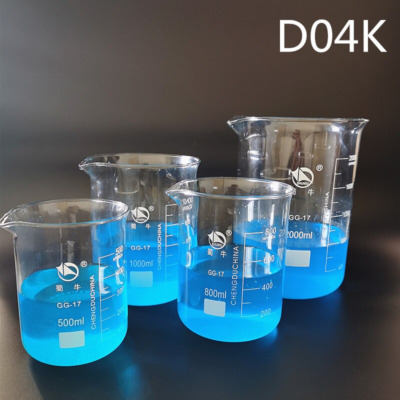 1Set Low Form Beaker Chemistry Laboratory Borosilicate Glass Transparent Beaker Flask Thickened With Spout