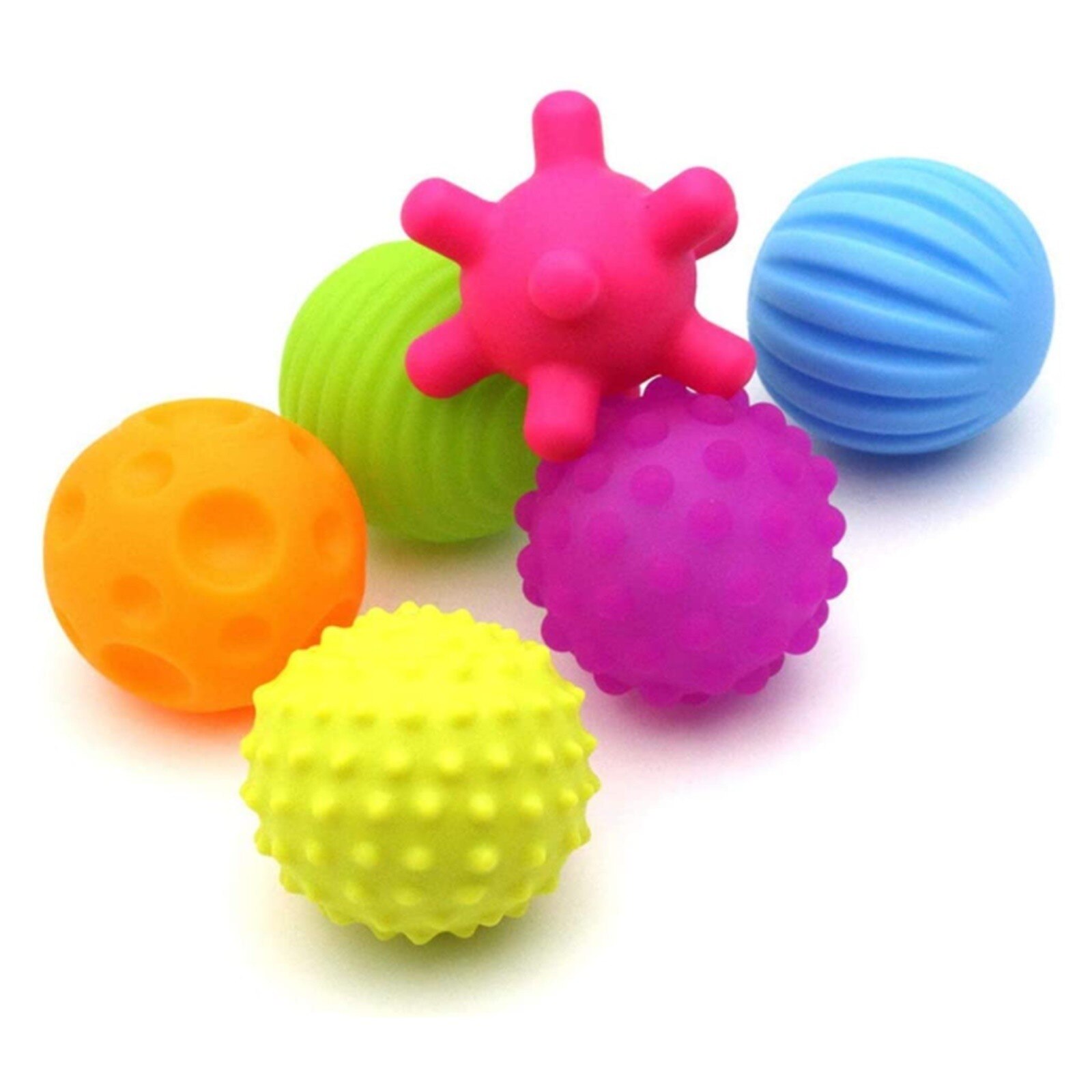6pcs/set Puzzle Baby Toy Ball Set Develop Baby's Tactile Senses Toy Touch Hand Ball Toys Baby Training Ball Massage Soft Ball