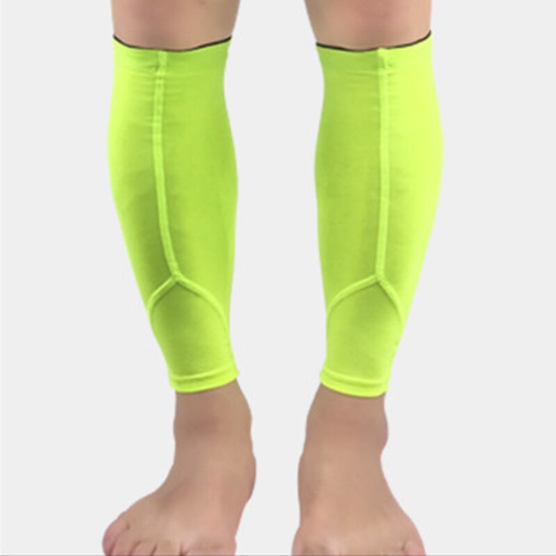 1 paar Antislip Compressie Been Mouwen Basketbal Voetbal Kalf Ondersteuning Running Shin Guard Fietsen Beenwarmers Zon UV Protector: green / XL