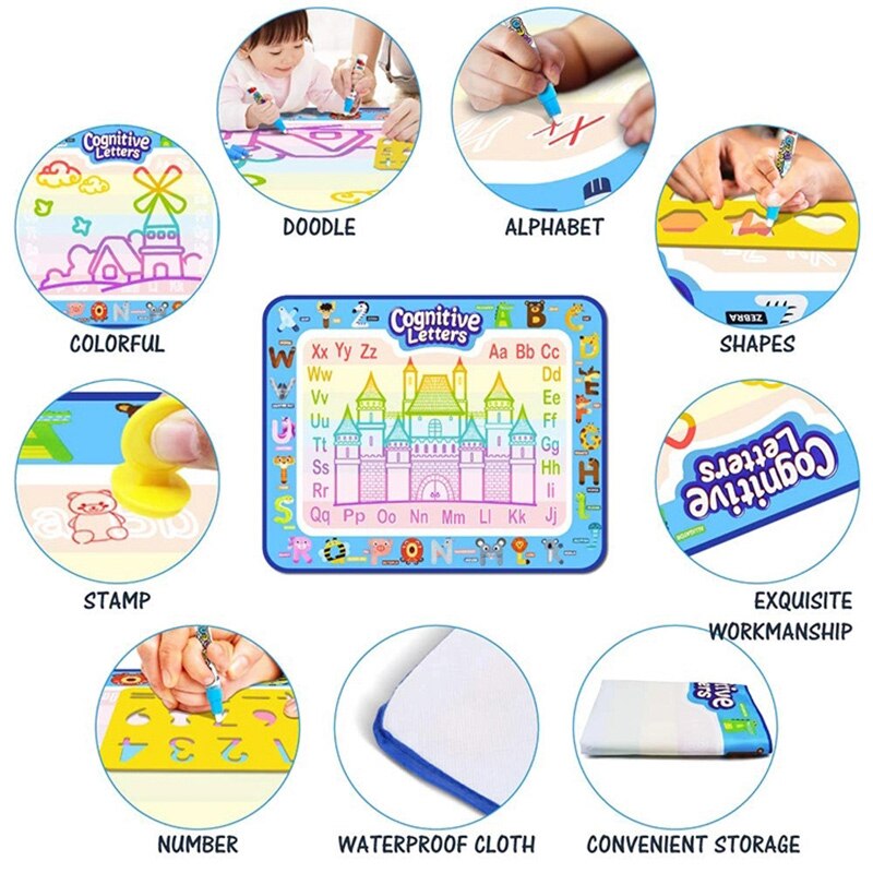 Lapsi taika aqua doodle vesi piirustusmatto piirustuslauta matto värikirja lapset koulutuslelut lapsille lelumaalaussetti