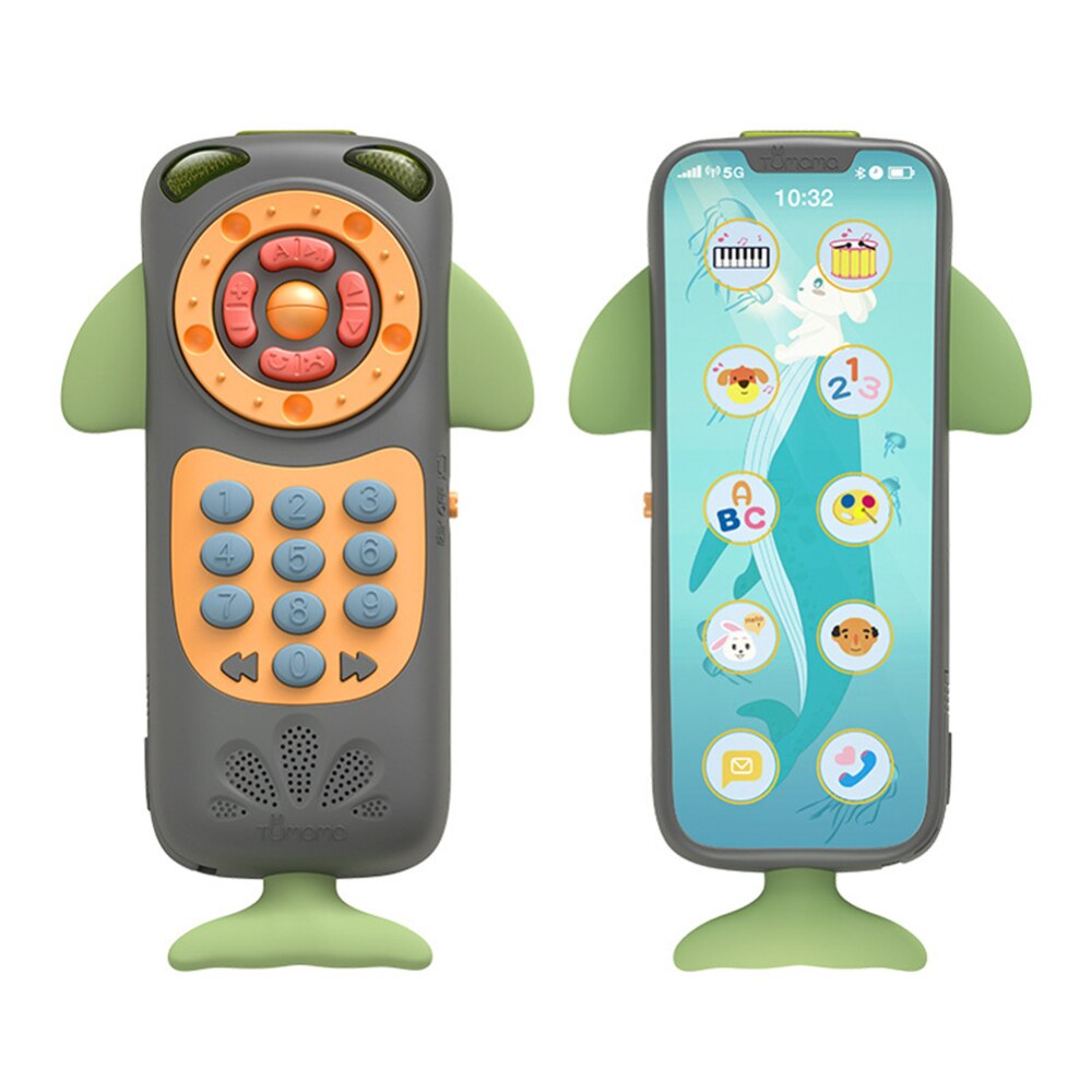 Baby Muziek Speelgoed Simulatie Mobiele Telefoons Speelgoed Vroege Onderwijs Leren Telefoon Taal Machine Voor Kinderen: Black