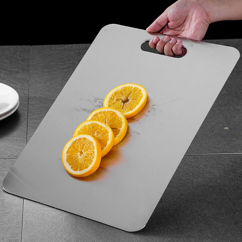 Titanium Cutting Boards Two Sides Of Germany Board 304Stainless Steel Food Cutting Food Cutting Mat Serving Tray For Cooking