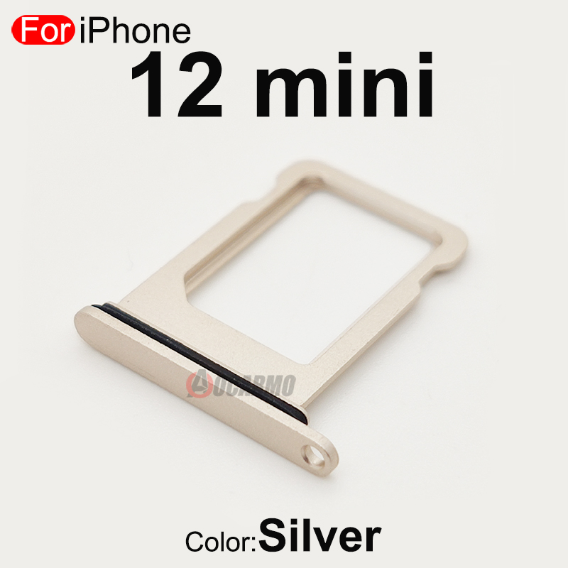 Para Apple iPhone 12 mini bandeja de tarjeta SIM individual cajón con ranura negro blanco rojo verde azul piezas de repuesto: Grey