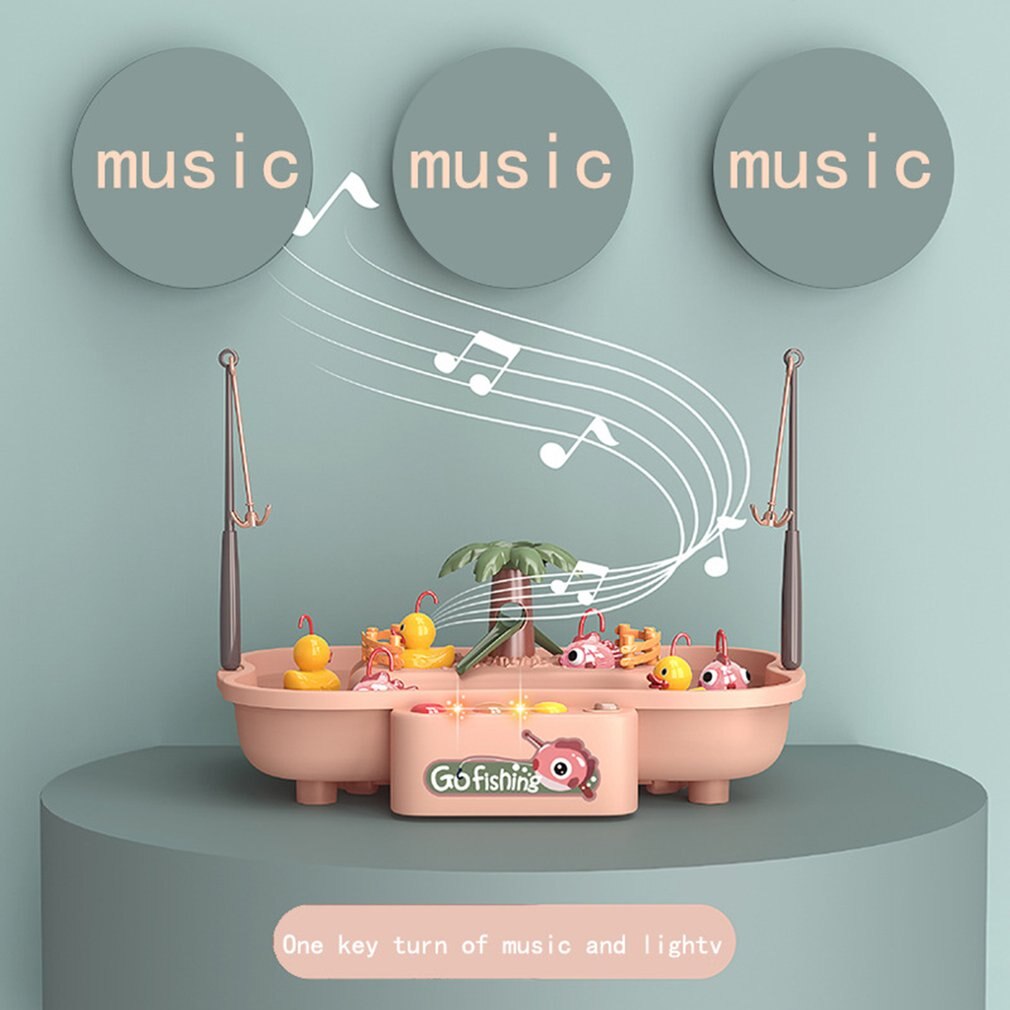 Kinderen Magnetische Vissen Speelgoed Muziek Elektrische Circulatie Vissen Eend Vissen Platform Water Play Game Speelgoed Voor Kids