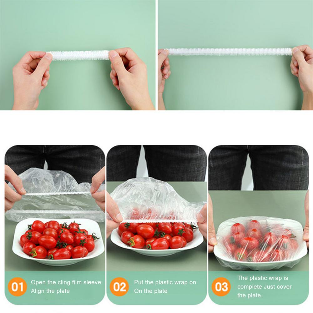 Cubiertas de almacenamiento de alimentos para exteriores, envolturas para platos, cuencos reutilizables y limpios, elásticos, fuertes y duraderos, 50/100 piezas