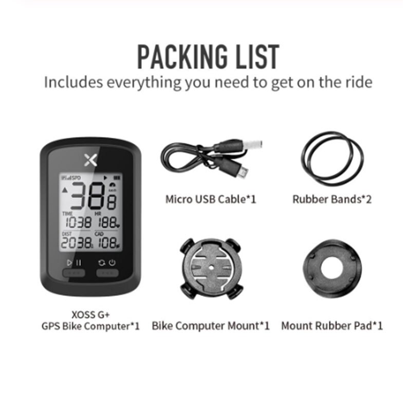 Xoss Bicycle Computer G Plus Wireless GPS Speedometer Waterproof Highway Bicycle Bluetooth ANT + Bicycle Computer With Cadence