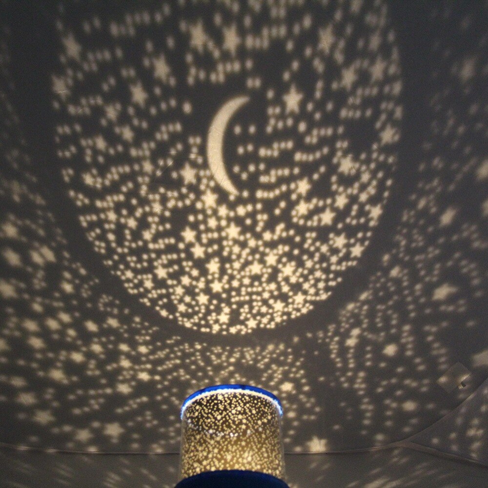 1 st ABS Rotatie Star Sky Luminous Light Lamp Night Projector met USB Kabel Romantische Decoratie Kids Toy Willekeurige Kleur