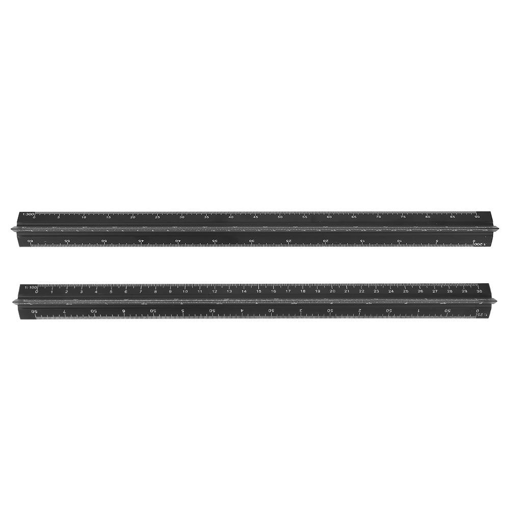 Scale Ruler Triangular Architect Engineer Scale Ruler Aluminum Alloy Scale Ruler Drafting Tools Architectural Scale Ruler-Black