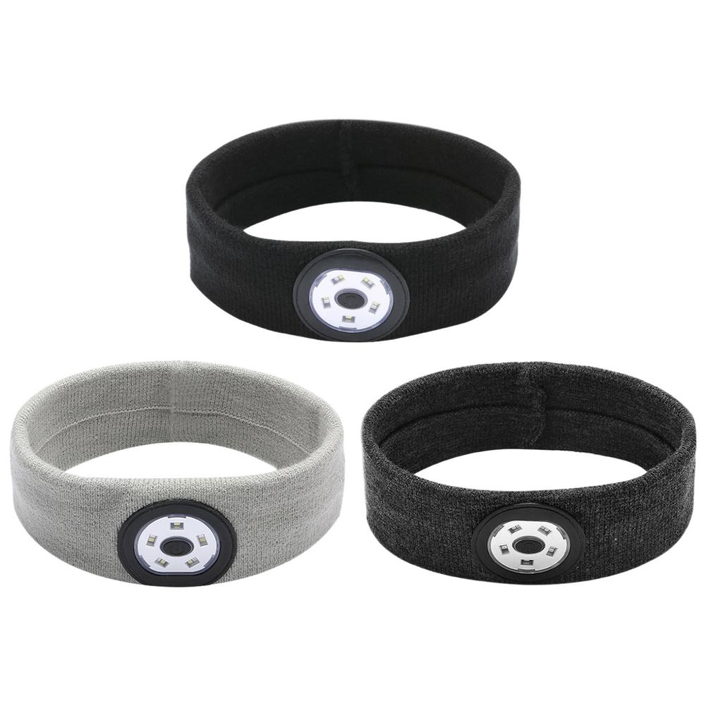 Sport Led Hoofdband 9 Lamp 3-Niveau Helderheid Usb Opladen Licht Up Zweetband Voor Fietsen En Lopen 'S Nachts camping