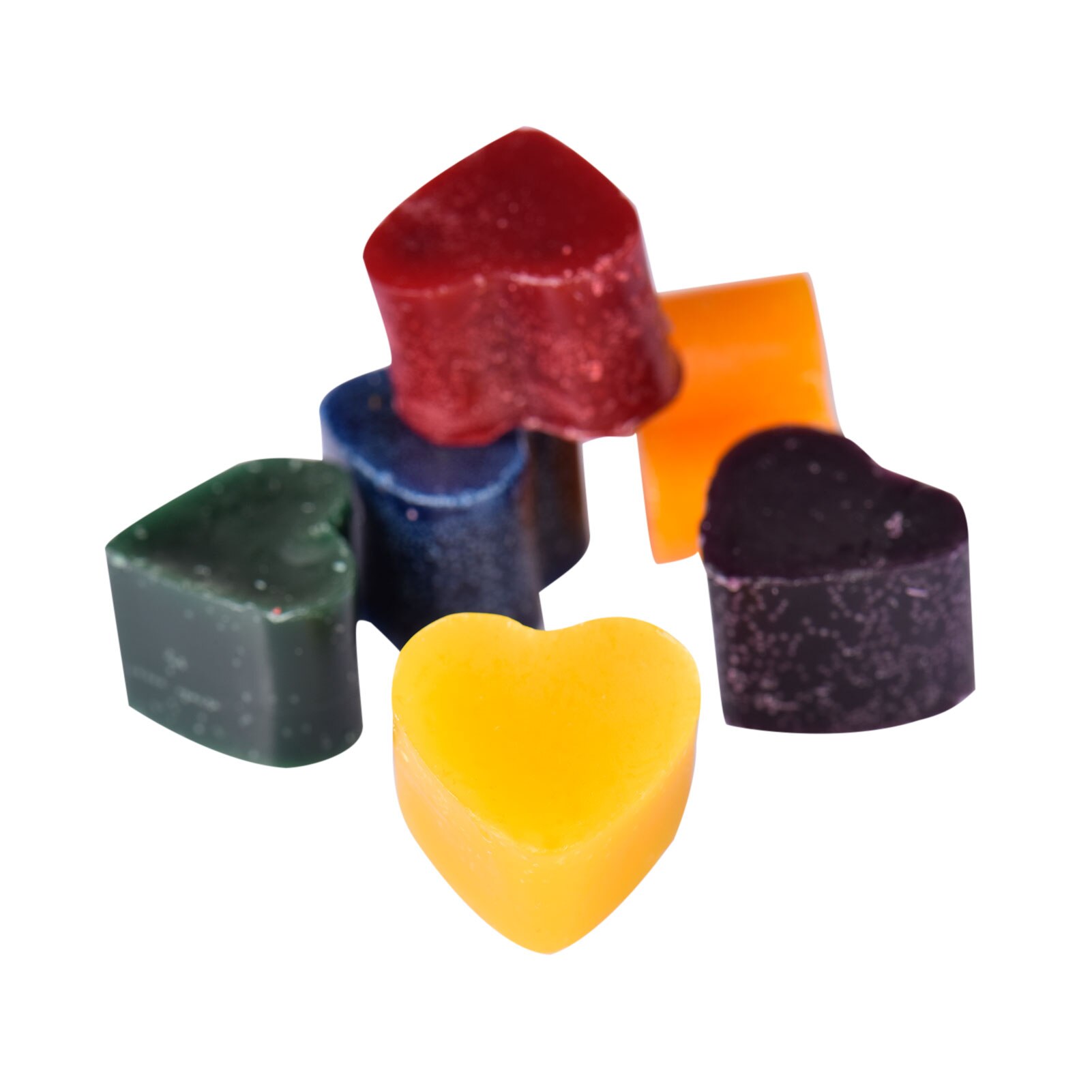 6 stk lysfarve 6- farve hjerteformet farveblok diy håndlavet aromaterapi duftende stearinlys paraffinvoks soja voksfarvestofblok
