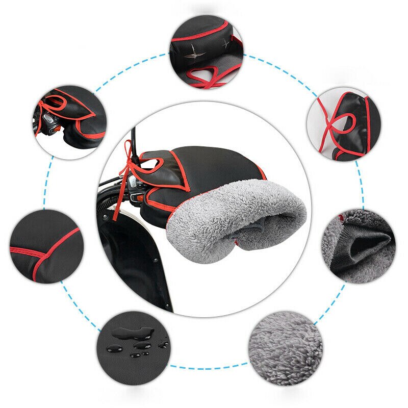 Guantes calentadores para motocicleta, manoplas, manillar, cálidos mitones de invierno