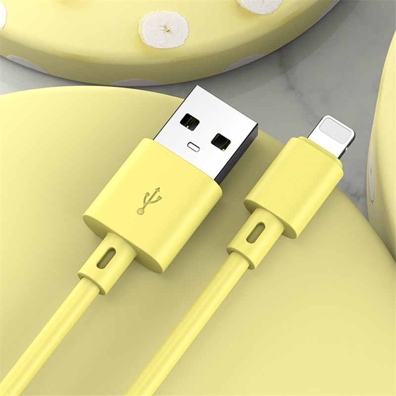 Vloeibare Siliconen Draad Snel Opladen Usb Data Charger Kabel Voor Iphone 6S 7 8 Plus X Xr Xs 11 pro Max Se Usb Charge Kabel 1M 2M 3M: Yellow / 2m